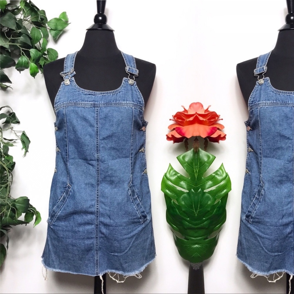 Vintage GV Blue Denim Overall Dress Size - MP